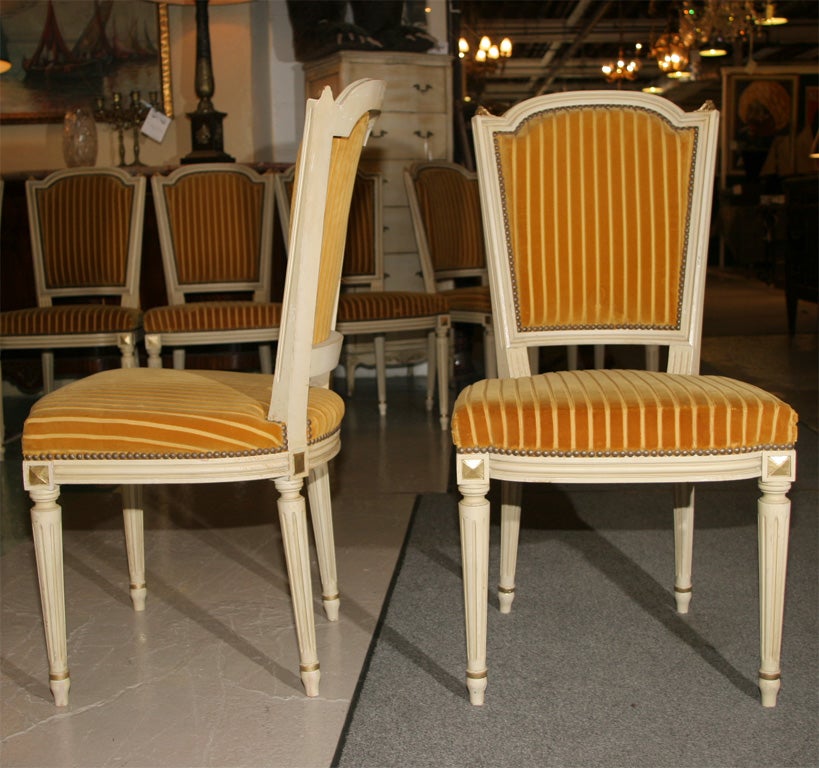 Set of Eight Fine Jansen Dining Chairs
