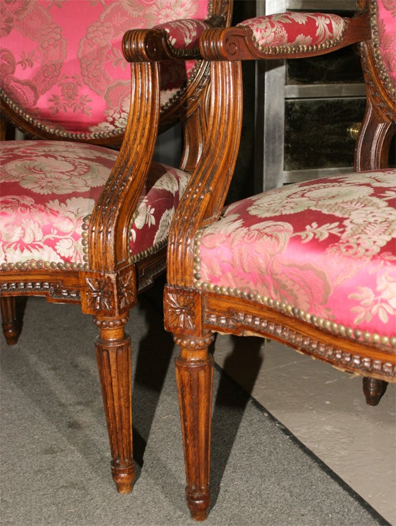 Pair of Round Back Jansen Fauteuil Chairs
