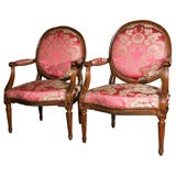 Pair of Round Back Jansen Fauteuil Chairs
