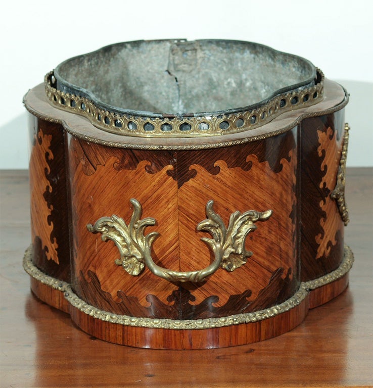 Wood French Jardiniere With Sevres Plaque For Sale