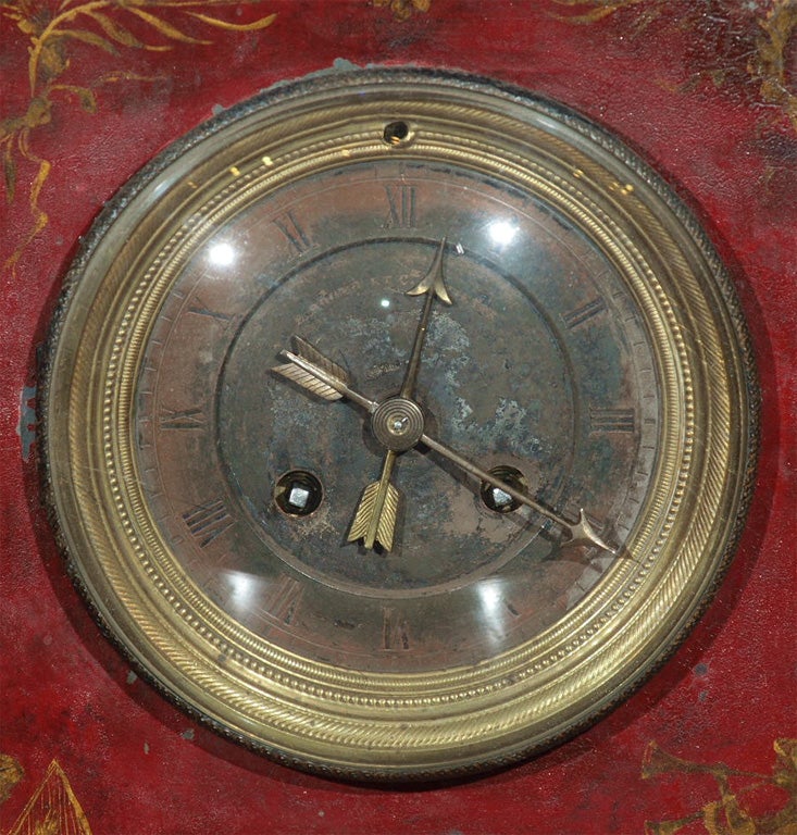 French PERIOD DIRECTIORE TOLE 3 pc CLOCK SET For Sale