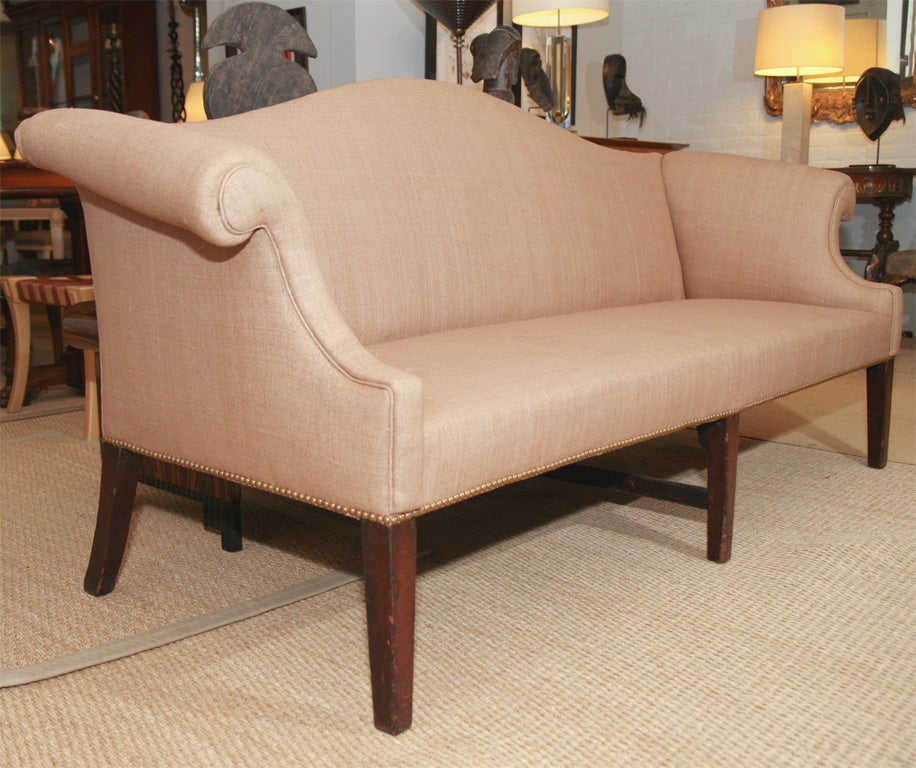 American 18th Century Camel-Back Chippendale Style Sofa 4