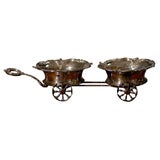 19th Century English Silverplate Wine Trolley