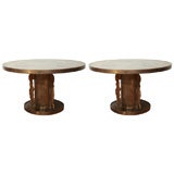A Signed Pair of 'Etruscan' Bronze & Pewter Laverne Side Tables.