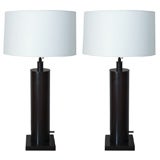 A Pair of Stiffel Cylindrical Table Lamps.
