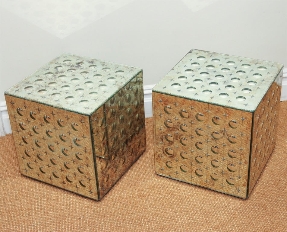 Etched Mirrored Cubes