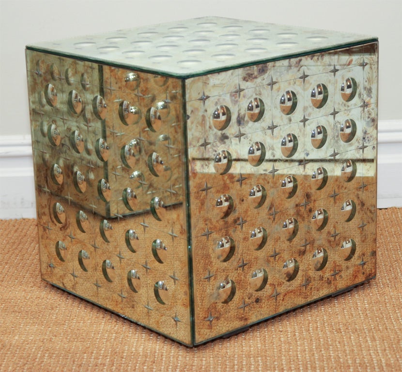 20th Century Pair of Mid-Century Mirrored Cubes