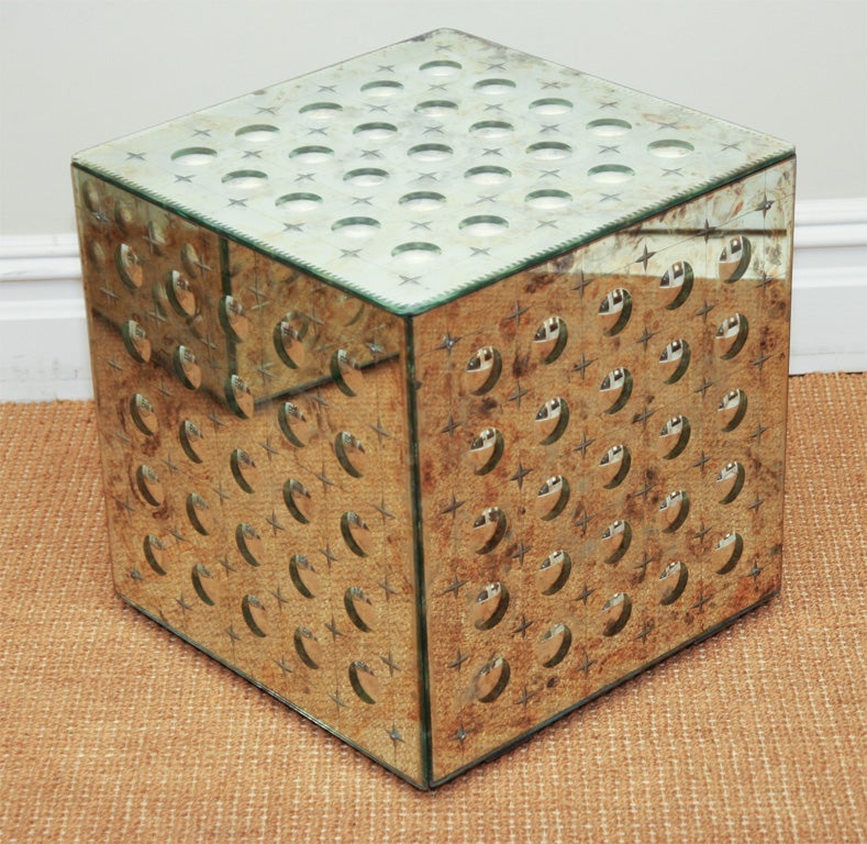 Pair of Mid-Century Mirrored Cubes 2