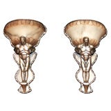 Rare Figural Art Deco Wall Sconces