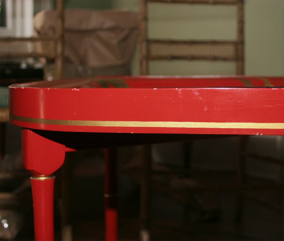 19th Century Red Tole Chinoiserie Tray Table. English, Circa 1825 For Sale