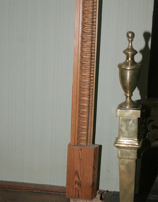 Late 18th Century George III Adam Period Carved Pine Chimney Mantle Piece. English, Circa 1780 For Sale