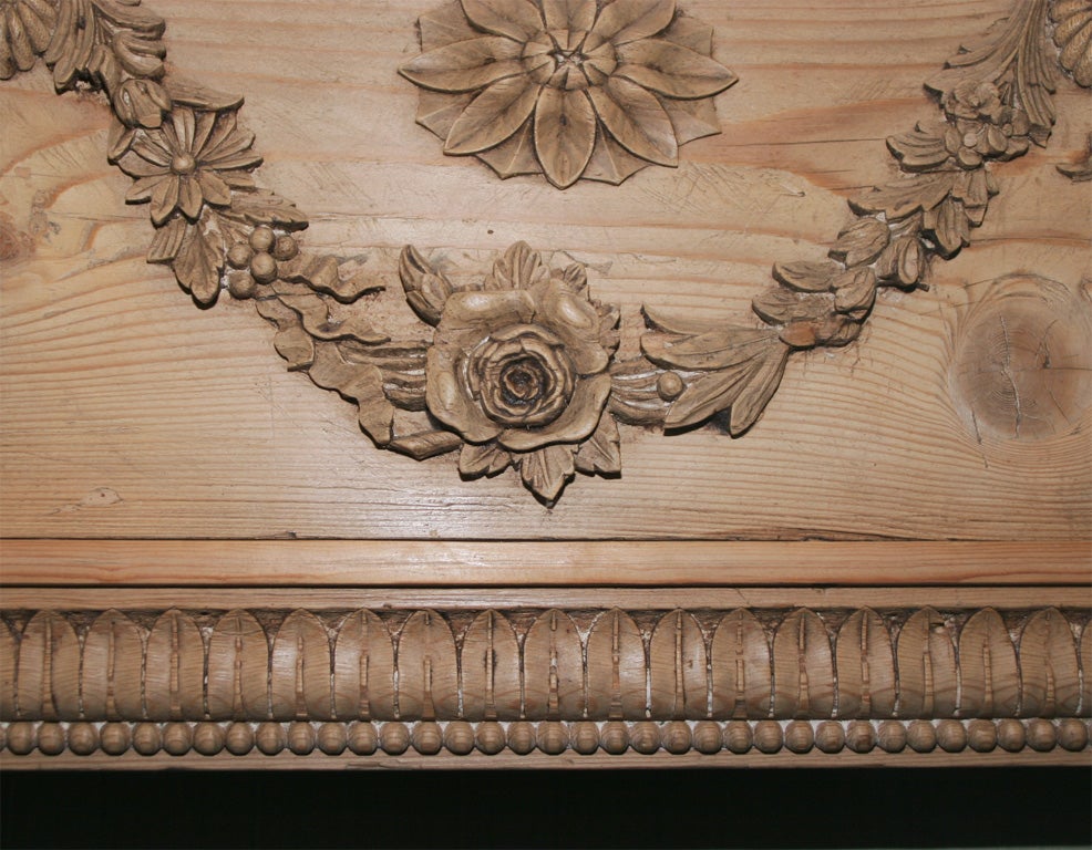 George III Adam Period Carved Pine Chimney Mantle Piece. English, Circa 1780 For Sale 2