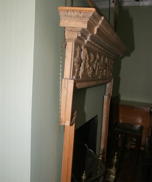 George III Adam Period Carved Pine Chimney Mantle Piece. English, Circa 1780 For Sale 4