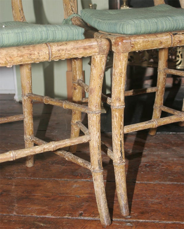 English Set of four Regency klismos form side chairs, c.1810