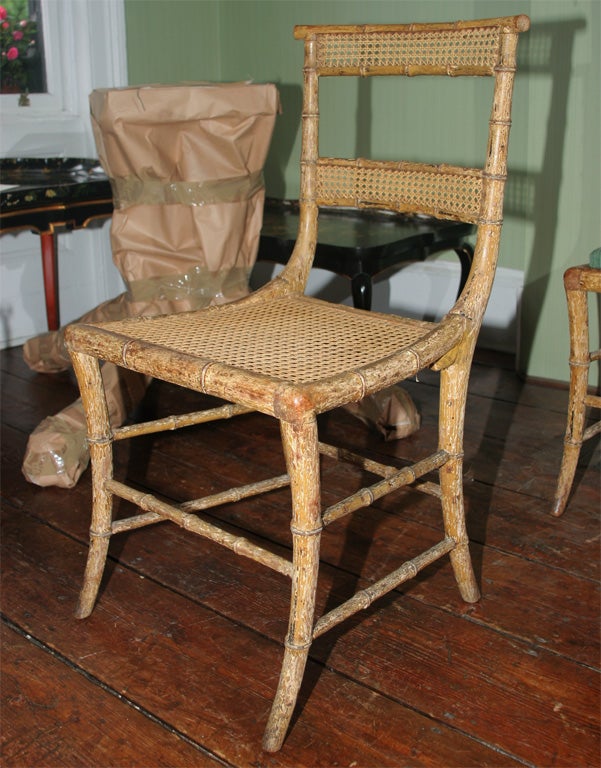 Set of four Regency klismos form side chairs, c.1810 5