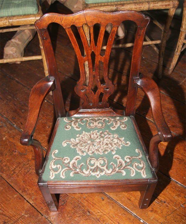 Chippendale Period Antique Carved Mahogany Child's Chair. English, Circa 1775 For Sale 2