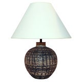 Incised Matte Glazed Lamp