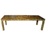 A Vintage Parsons Low Table with a Faux Tortoiseshell Finish