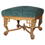 Antique An Unusual Carved and Parcel Gilt and Painted Tabouret