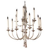 A Sterling Silver-Plated Louis XVI Style Twelve Light Chandelier