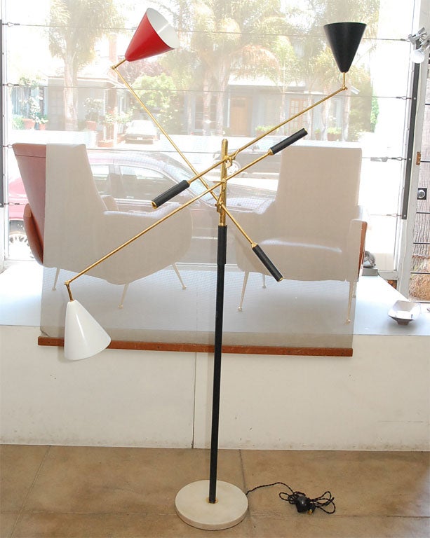 Italian three arm floor Lamp  designer unknown