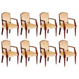Very Rare Set of 8 Dining Chairs all Arms Chairs