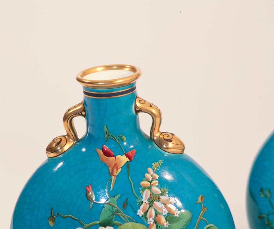Pair of Minton Pillow Vases In Excellent Condition In Great Barrington, MA
