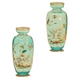 Pair Of Hand Blown Crystal Vases "Aesthetic Movement"