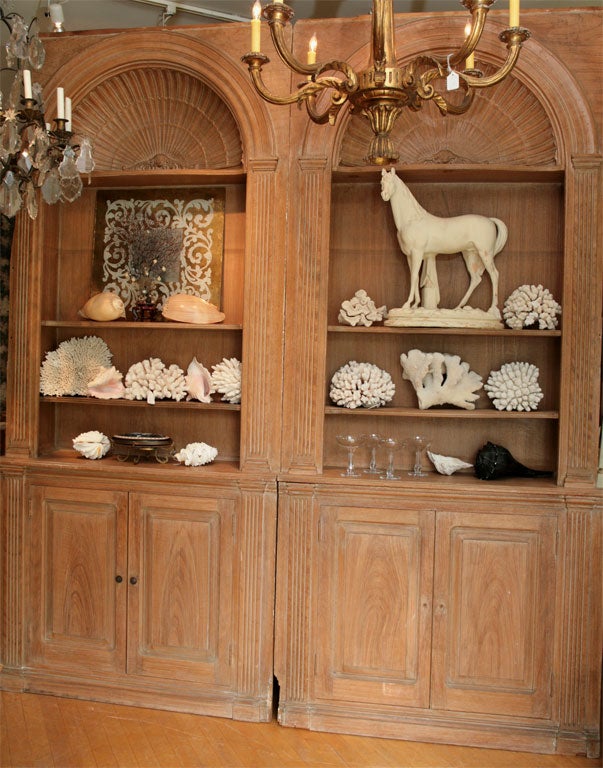 Pair of built in bookcases
