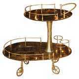 Lacquered goat skin bar cart by Aldo Tura