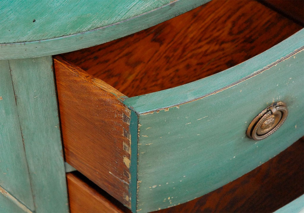 Pair of painted demilune chests of drawers 1