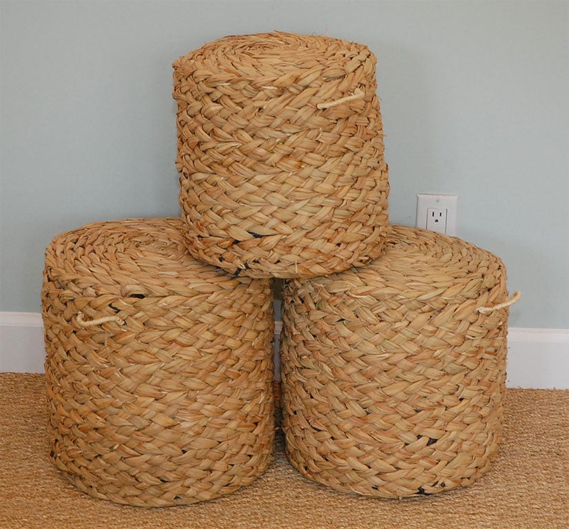 Handmade rush stools