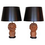Pair of Italian 1970
s terracotta table lamps