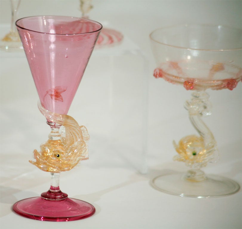 Examples of Sets of Hand Blown Stemware For Sale at 1stDibs