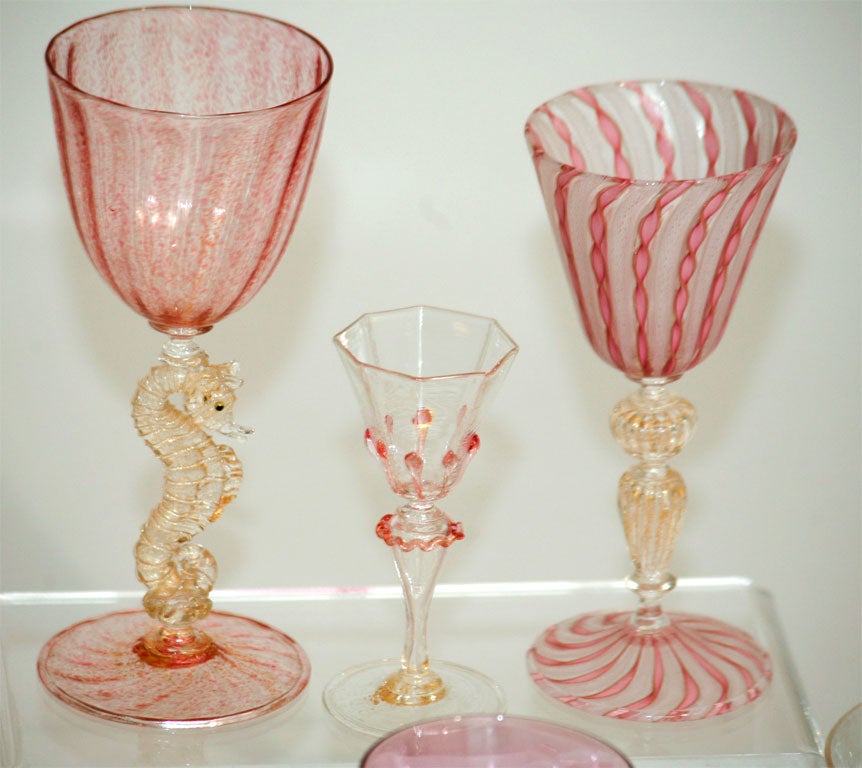 Examples of Sets of Hand Blown Stemware For Sale at 1stDibs