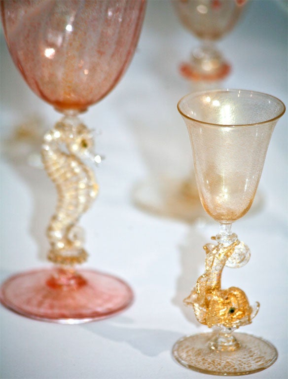 Stemware Examples Examples of Sets of Hand Blown Venetian Stemware For Sale at 1stDibs