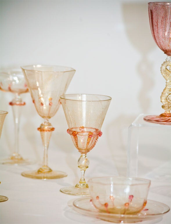 Examples of Sets of Hand Blown Stemware For Sale at 1stDibs