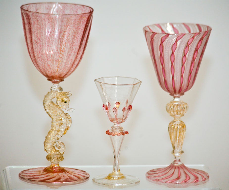 Examples of Sets of Hand Blown Stemware For Sale at 1stDibs
