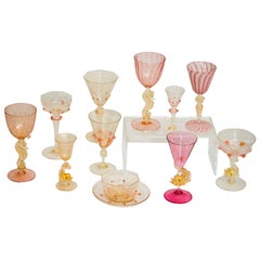 Examples of Sets of Hand Blown Venetian Stemware