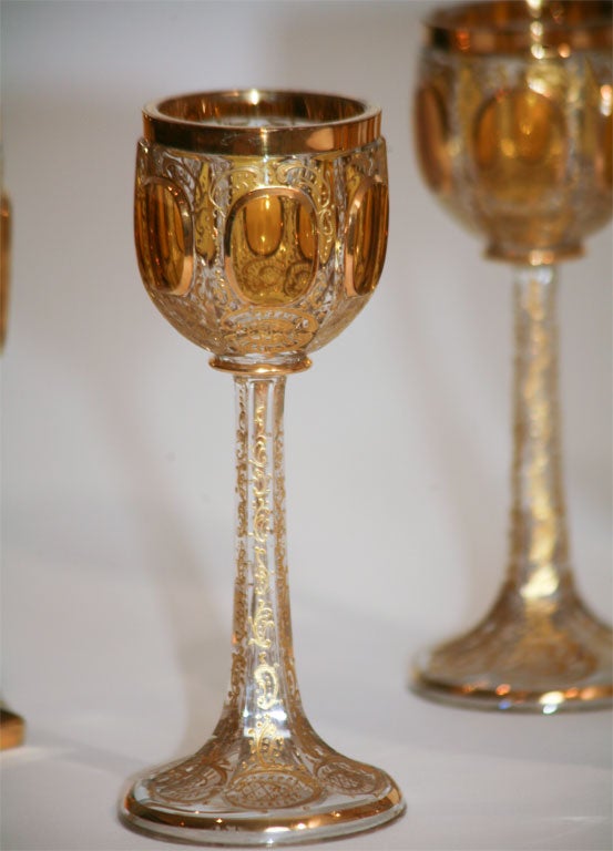 Crystal 19th Century Moser Stemware Service for 12-36 Pieces