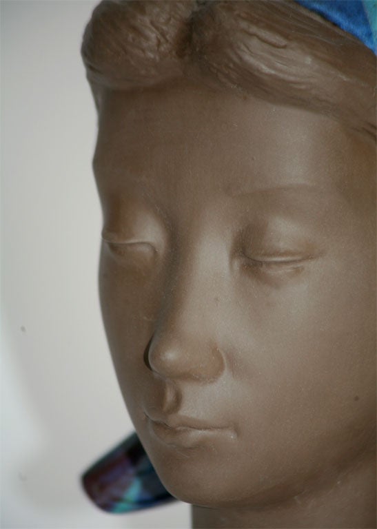 Royal Copenhagen Terracotta Female Bust Signed Hedegaard 1