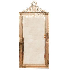 French Mirror With Reverse Glass Frame