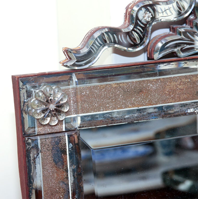 French Mirror With Reverse Glass Frame 3