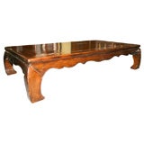 Very large Chinese 19th century carved wood kang coffee table.