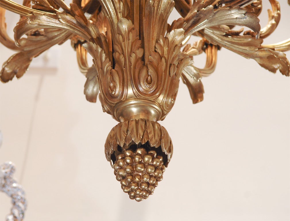 French Large gilt bronze Chandelier