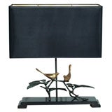 Charming Bronze Table Lamp with Two Birds