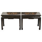 Exceptional Black Lacquer Tables in the Asian Taste