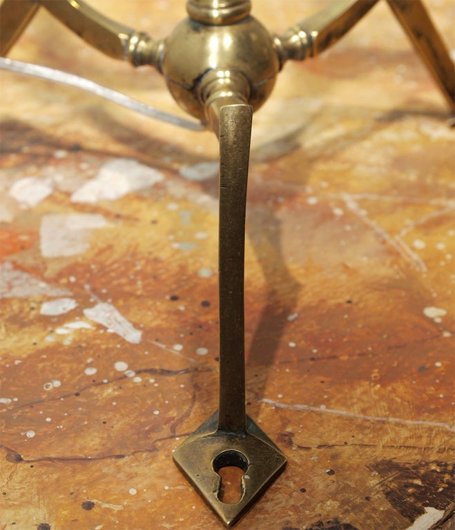 Unusual Pair of Adjustable Brass Table or Wall Lamps For Sale 4