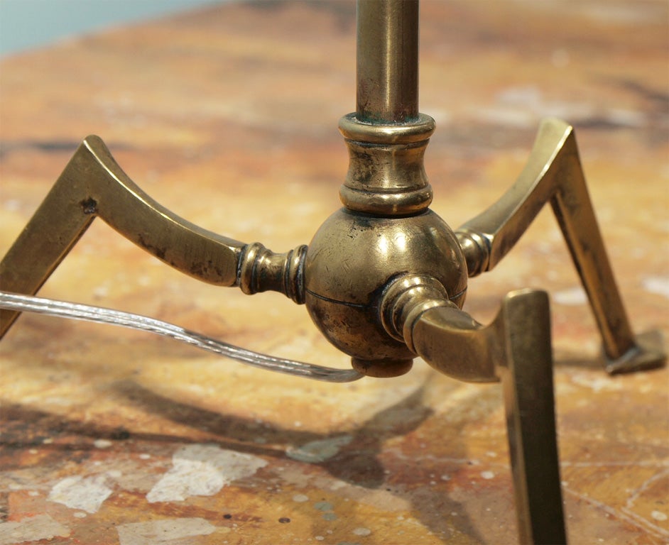 Unusual Pair of Adjustable Brass Table or Wall Lamps For Sale 5