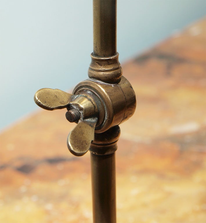 Unusual Pair of Adjustable Brass Table or Wall Lamps For Sale 6